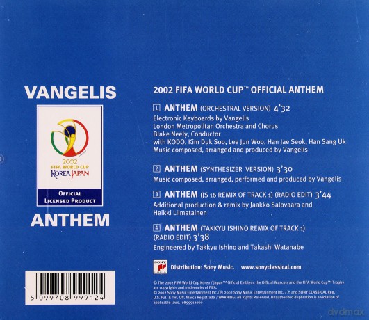 Vangelis: FIFA 2002 World Cup Anthem [CD]