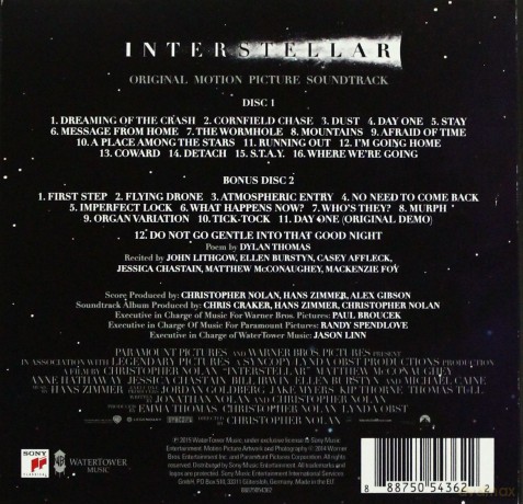 Hans Zimmer: Interstellar (Original Motion Picture Soundtrack) (Deluxe Edition) Illuminated Star Projection Box [2CD]
