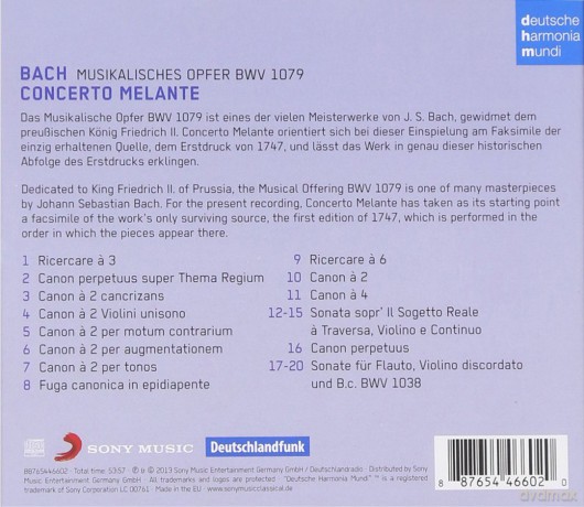 Concerto Melante: Bach: Musikalisches Opfer [CD]