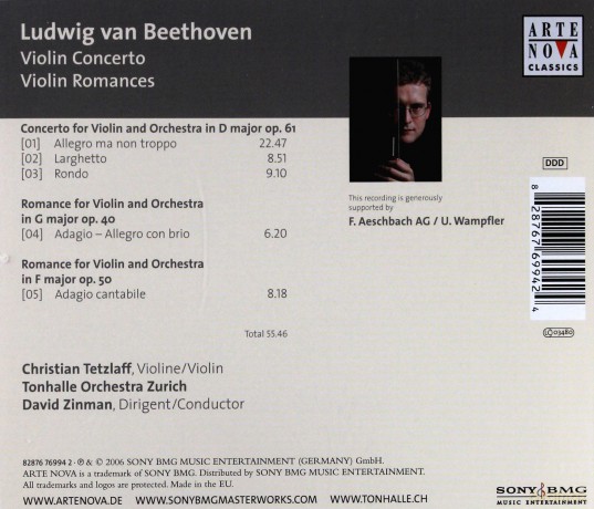 David Zinman: Beethoven: Violinkonzert und Romanzen [CD]
