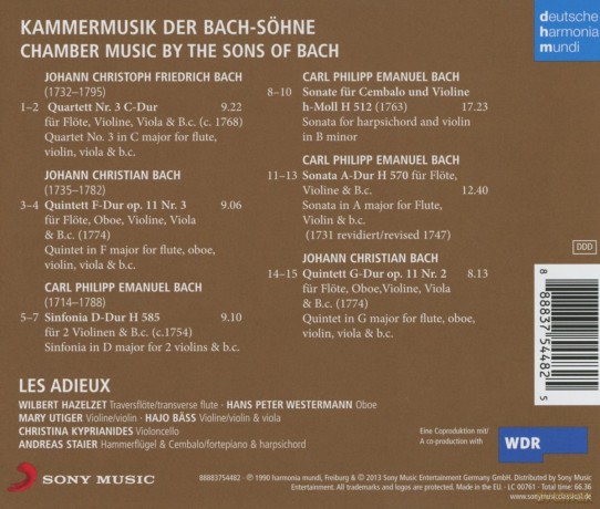 Les Adieux: Chamber music by the sons of Bach [CD]