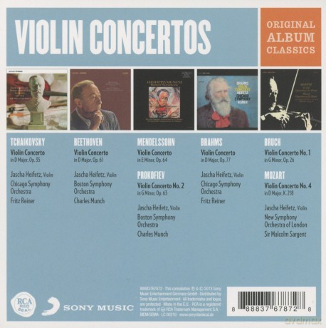 Jascha Heifetz: Jascha Heifetz Violin Concertos - Original Album Classics [5CD]