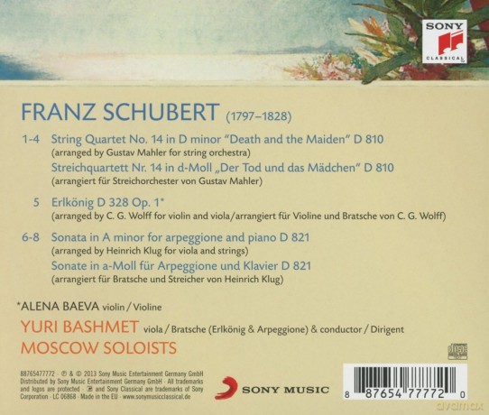 Yuri Bashmet: Schubert: Streichquartett Nr. 14 d-moll/Erlkanig/Sonate a-Moll fur Arpeggione und Klavier (D 821) [CD]