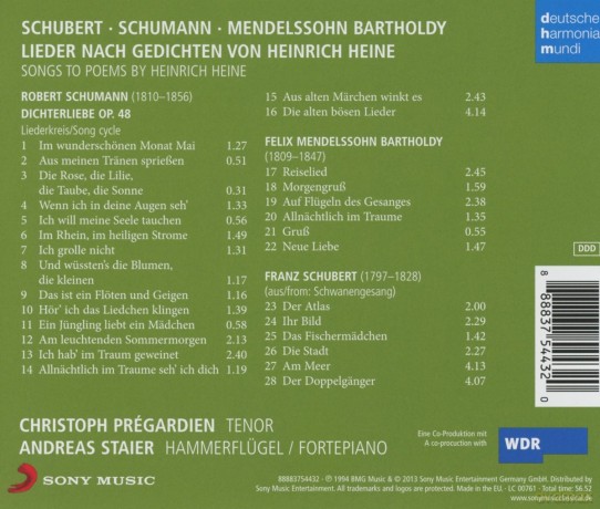 Christoph Pragardien: Songs to poems by Heinrich Heine [CD]