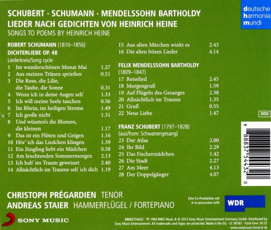 Christoph Pragardien: Songs to poems by Heinrich Heine [CD]