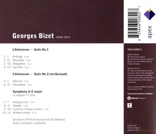 Lombard/Strasbourg Po: Bize: L\'arlesienne Suites/Sinf. [CD]