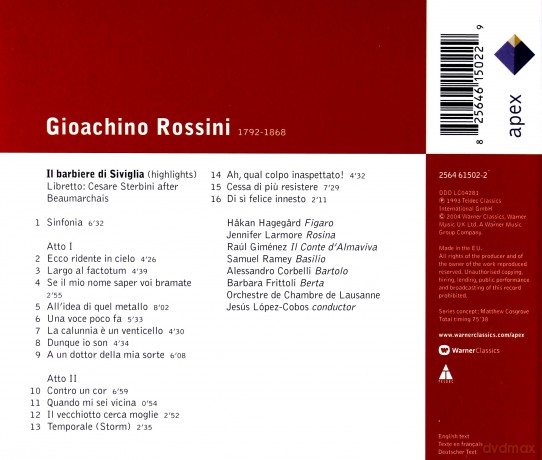 Lopez-Cobos/Orch.De Chambre De: Ross: Il Barbieri Di Siviglia [CD]