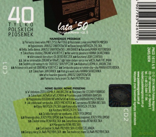 40 Tylko Polskich Piosenek - Lata 50-te (Druga połowa) [2CD]