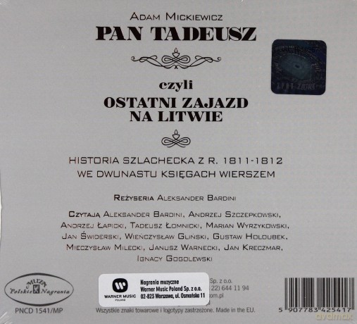 Adam Mickiewicz: Pan Tadeusz (Audiobook) [CD]