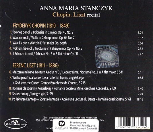 Anna Maria Stańczyk: Chopin, Liszt: Recital [CD]