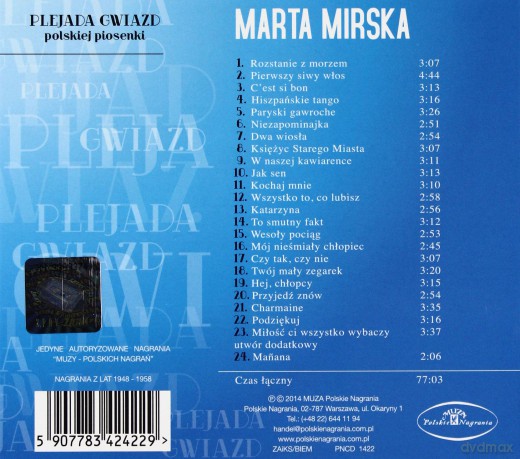 Marta Mirska: Rozstanie z morzem. Plejada gwiazd polskiej piosenki [CD] 