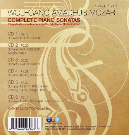 Alexei Lubimov: Mozart: Complete Piano Sonatas [6CD]