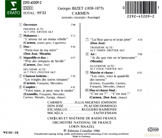 Maazel/Or Nat.De France: Bizet,G.: Carmen-Auszuege [CD]