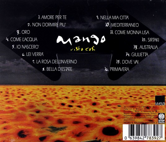 Mango: Visto Cosi [CD]
