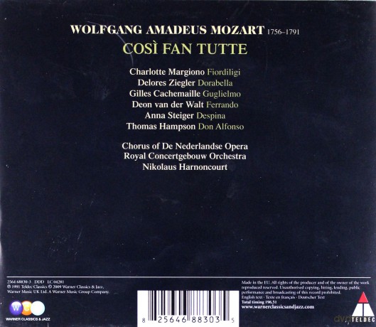 Charlotte Margiono/Ziegler/+: Mozart: Cosi Fan Tutte [3CD]
