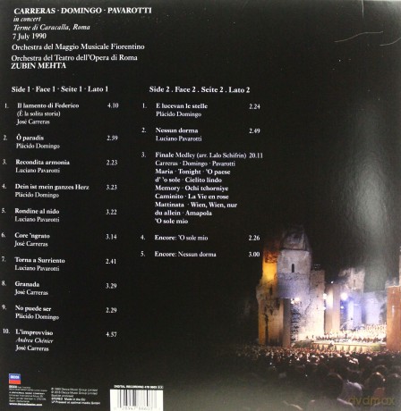 Three Tenors: Carreras Domingo Pavarotti In Concert Rome 1990 25th Anniversary Edition [Winyl]