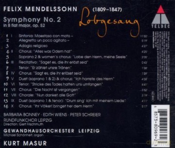 Kurt Masur/Gol: Mendelssohn: Sym.No.2 [CD]