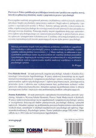 Psychologia i prawo. Między teorią a praktyką - Ewa Habzda-Siwek, Joanna Kabzińska (twarda) [KSIĄŻKA]