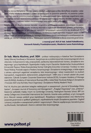 Własność a corporate governance. Systemy, rynki, przedsiębiorstwa - Maria Aluchna [KSIĄŻKA]