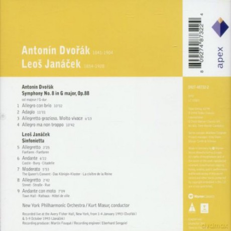 Kurt Masur/Nypo: Dvorak: Symphonie No.8/+ [CD]