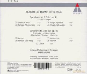 Kurt Masur/Lpo: Schumann,R.: Sym.Nr.2&3 [CD]