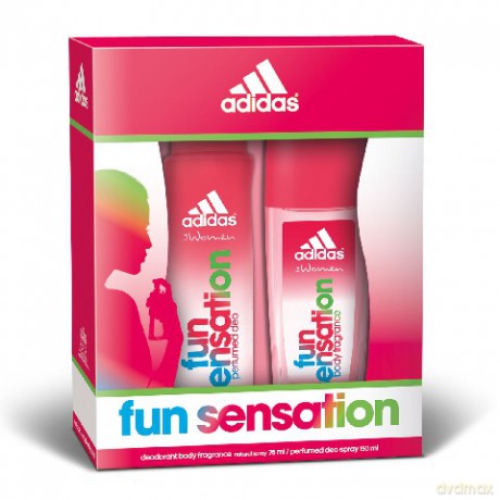 Adidas Zestaw Fun Sensation (dezodorant w szkle 75 ml + dezodorant spray 150 ml)