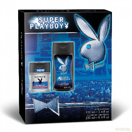 Playboy: Zestaw Super Playboy Men (balsam po goleniu Fire Brigade 100 ml + żel pod prysznic 250 ml)