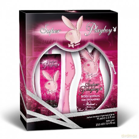 Playboy: Zestaw Super Woman (dezodorant w szkle 75 ml + balsam do ciała 250 ml)