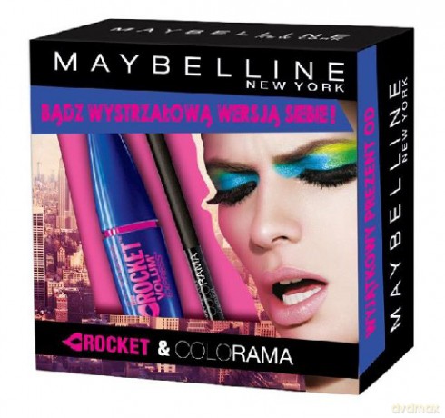 Maybelline: Zestaw Rocket (mascara Volum'express Rocket, czarna + kredka do oczu Colorama, czarna)