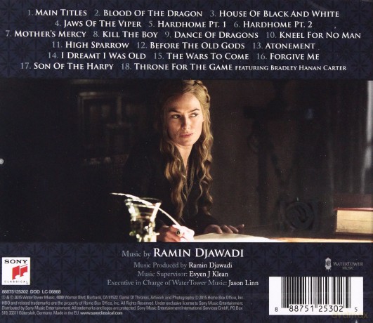 Game of Thrones Season 5 soundtrack (Gra o Tron) (Ramin Djawadi) [CD]