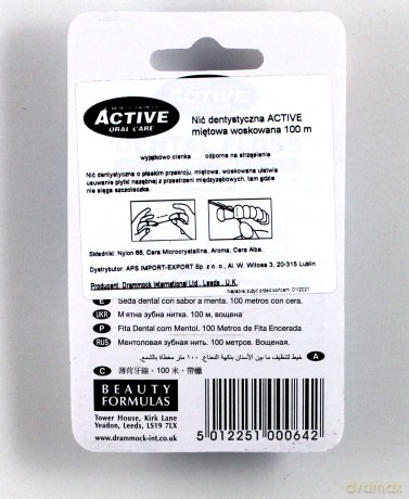 Beauty Formulas: Active Oral Care - Nić dentystyczna, miętowa, woskowana