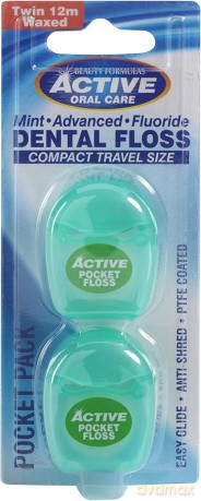 Beauty Formulas: Active Oral Care - Nić dentystyczna (Travel Size) 2 x 12 m