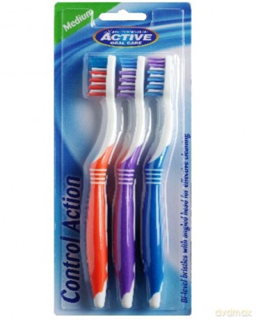 Beauty Formulas: Active Oral Care - Szczoteczka (Control Action) średnia (1 opakowanie 3 sztuki)