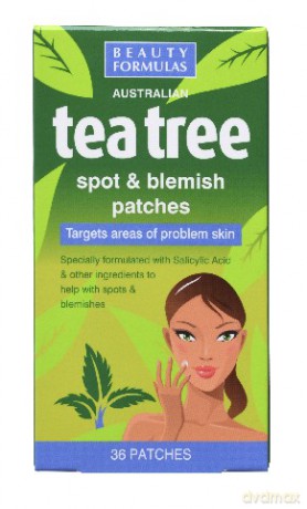 Beauty Formulas Tea Tree: Plasterki na krostki i plamy (1 opakowanie 36 sztuk)