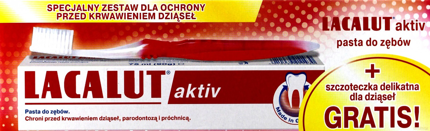 Lacalut: Pasta do zębów Activ paradontoza 75 ml + szczoteczka 