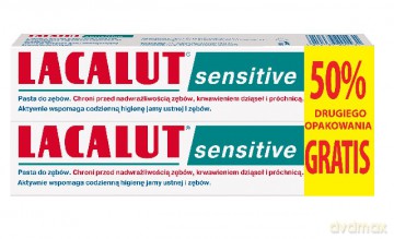 Lacalut: Pasta do zębów - Sensitive do wrażliwych zębów 75 ml + druga 50%