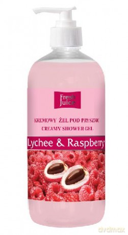 Fresh Juice: Żel pod prysznic kremowy Liczi i Malina 500 ml