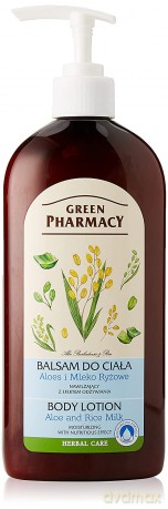 Green Pharmacy: Balsam do ciała nawilżający Aloes-Mleko Ryżowe 500 ml