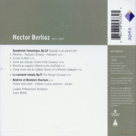 Mehta/Lpo: Berl: Le Symphonie Fantastique [CD]