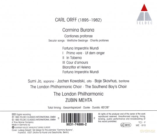 Mehta/Lp0: Orff,C.: Carmina Burana [CD]
