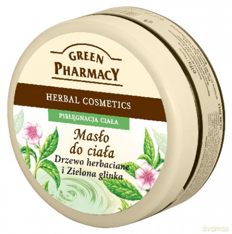 Green Pharmacy: Masło do ciała - Drzewo herbaciane, Zielona glinka 200 ml