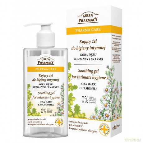 Green Pharmacy Pharma Care: Żel do higieny intymnej kojący - Kora Dębu, Rumianek 300 ml
