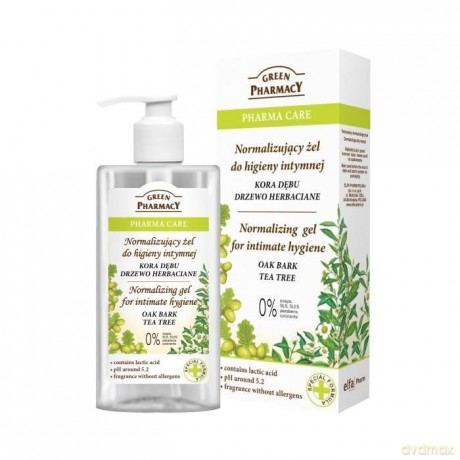 Green Pharmacy Pharma Care: Żel do higieny intymnej normalizujący - Kora Dębu, Drzewo herbaciane 300 ml