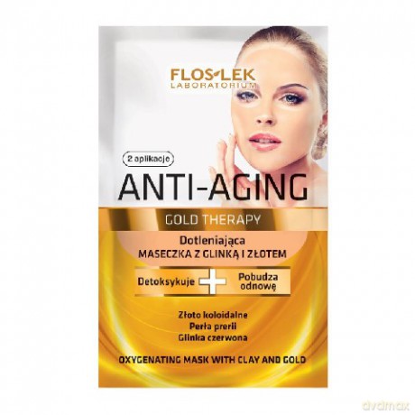 Floslek Anti Aging Gold Therapy: Maseczka z glinką i złotem (5 ml x 2)