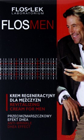 Floslek FlosMen: Przeciwzmarszczkowy krem regeneracyjny, efekt DHEA