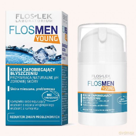 Floslek Men Young: Krem zapobiegający błyszczeniu