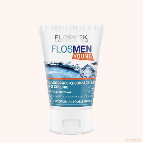 Floslek Men Young: Żel po goleniu łagodząco-chłodzący