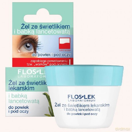 Floslek Pielęgnacja oczu: Żel ze świetlikiem i babką lancetowatą do powiek (słoik)