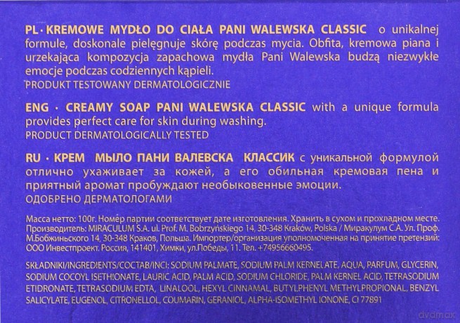 Pani Walewska Classic - Mydełko kremowe