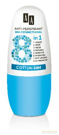 AA Anti-Perspirant Multifunctional 8in1: Dezodorant Cotton 24H (roll-on) 50 ml